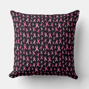 Coussin Ruban Rose Motif de Sensibilisation au Cancer du S