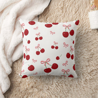 Coussin Ruban rouge de cerise motif sans couture Desi de f