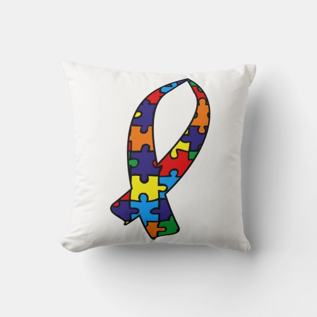 Coussin Ruban sensibilisation sur l'autisme (Recto)