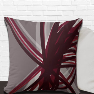 Coussin Rubans Abstraits Gris Bourgogne