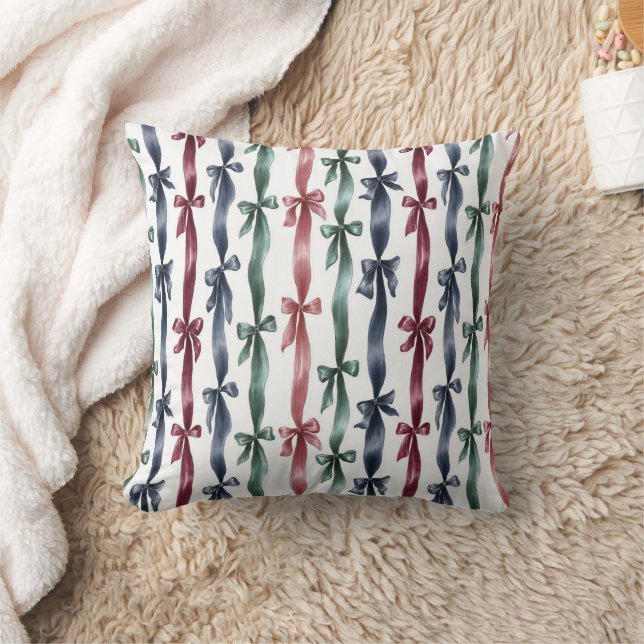 Coussin Rubans Arc Rayures Rouge Vert Bleu (Couverture)