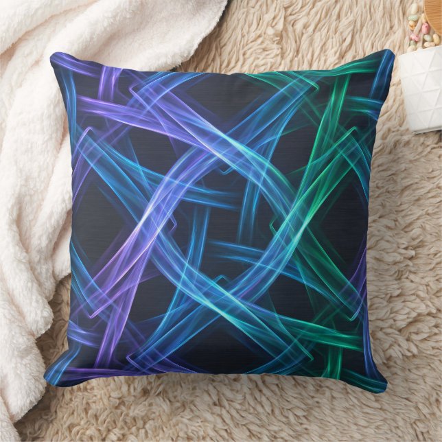 Coussin Rubans de lumière tissés néon Design de fusion abs (Couverture)