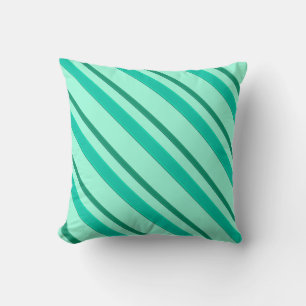 Coussin rubans de velours, turquoise et aqua