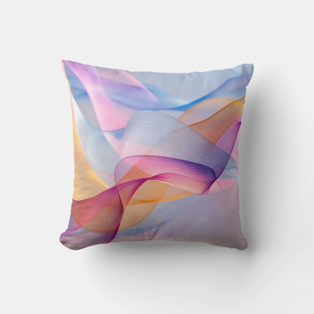 Coussin Rubans fluides colorés abstraits (Recto)