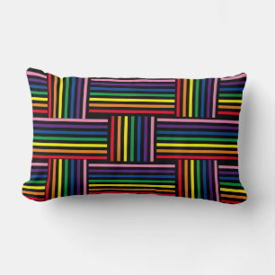 Coussin - Rubans tissés couleur arc-en-ciel