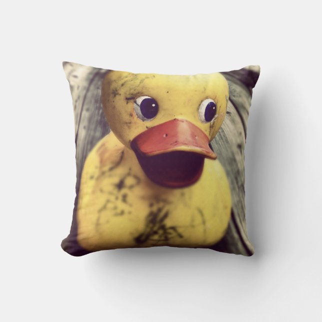 Coussin Rubber Jaune Ducky a besoin d'un bain ! (Recto)