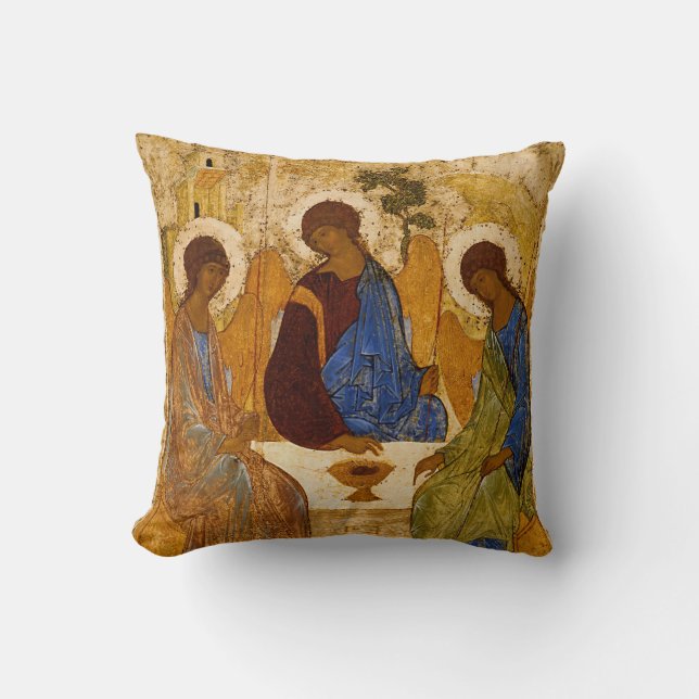 Coussin Rublev Icon Saint Trinité Angles (Recto)