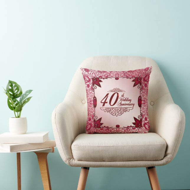 Coussin Ruby 40e Anniversaire du Mariage Pillow (Chaise)