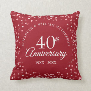 Coussin Ruby Confetti Photo Mariage du 40e anniversaire