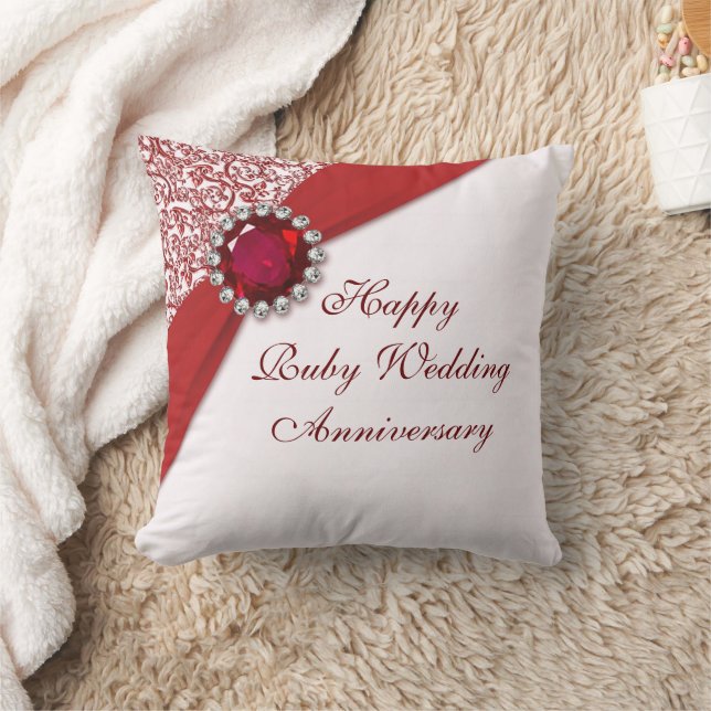 Coussin Ruby Mariage Anniversaire Jeu d'oreiller (Couverture)