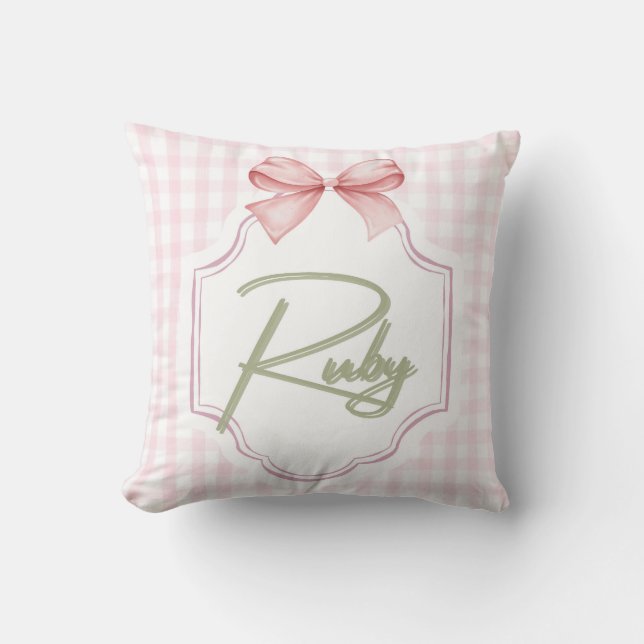Coussin Ruby personnalisé bébé fille infirmière Bow&En vic (Recto)