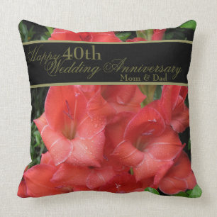 Coussin Ruby Red 40th Mariage Anniversary Maman et Papa