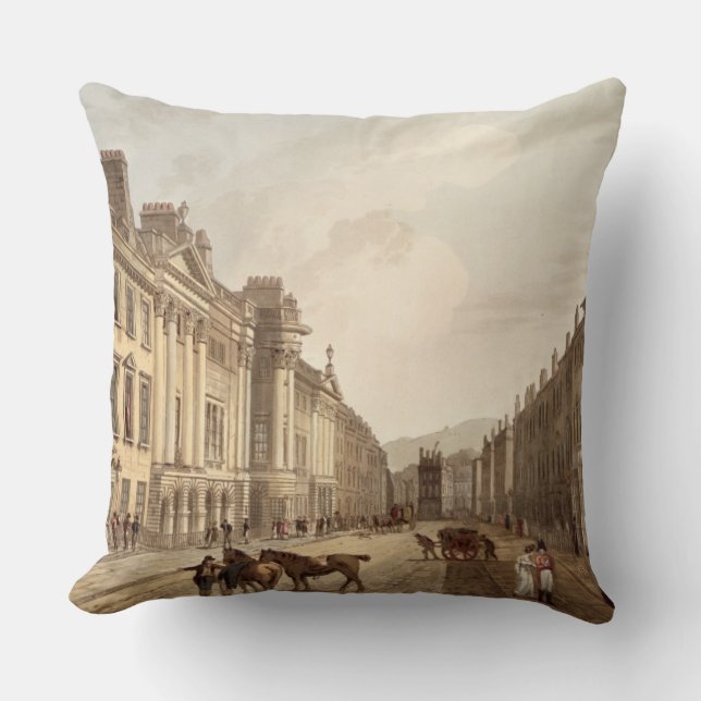 Coussin Rue de Milsom, de 'Bath illustré par une série (Recto)