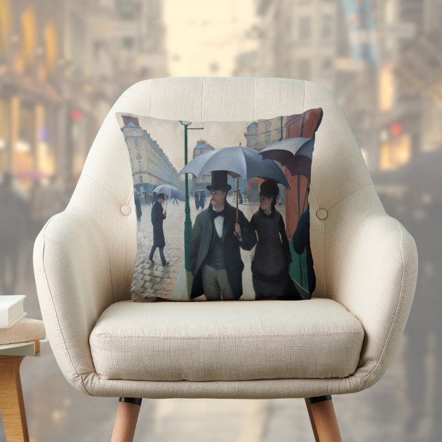 Coussin Rue de Paris sous la pluie - Gustave Caillebot (Créateur téléchargé)