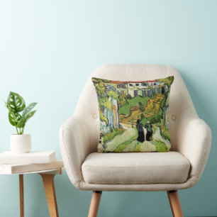 Coussin Rue et escaliers du village d'Auvers, Figures