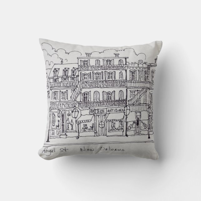 Coussin Rue Royale | La Nouvelle-Orléans, Louisiane (Recto)