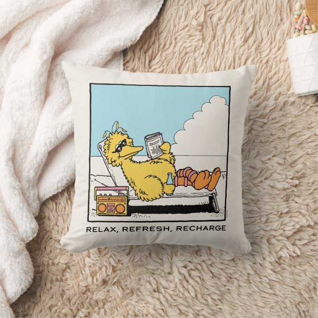 Coussin Rue Sésame | Big Bird Relax Refresh Recharge (Couverture)