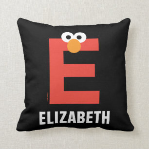 Coussin Rue Sésame E est pour Elmo