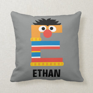 Coussin Rue Sésame E est pour Ernie