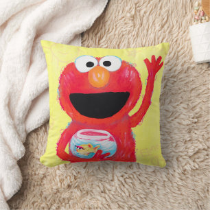 Coussin Rue Sésame Elmo avec Goldfish