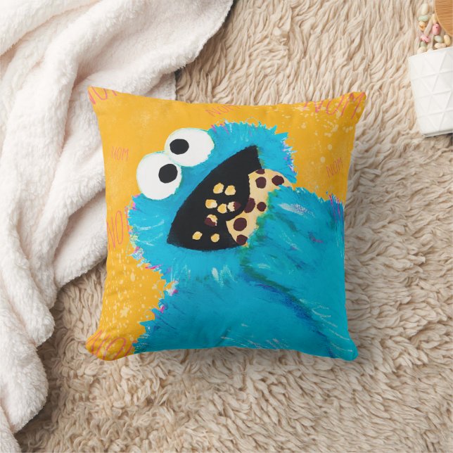 Coussin Rue Sésame | Nom Nom Nom Cookie Monster (Couverture)