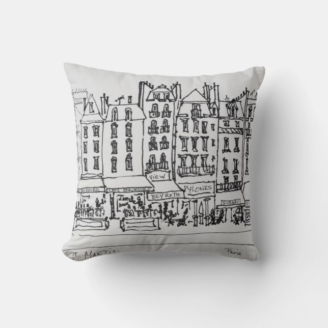 Coussin Rue St. Martin historique, Paris, France (Recto)