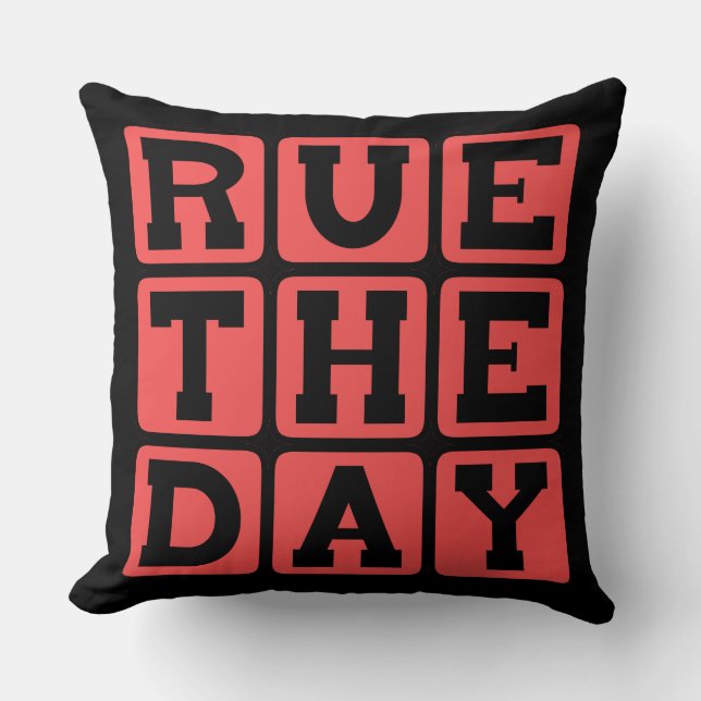 Coussin Rue The Day, Présage Préfigurant (Recto)