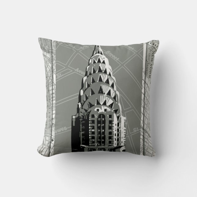Coussin Rues de New York avec Empire State Building (Recto)