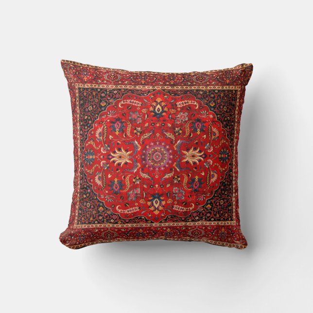 Coussin Rug perse rouge de Mashhad (Recto)
