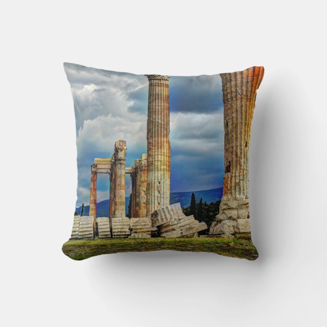 Coussin Ruines antiques à Athènes Grèce (Recto)