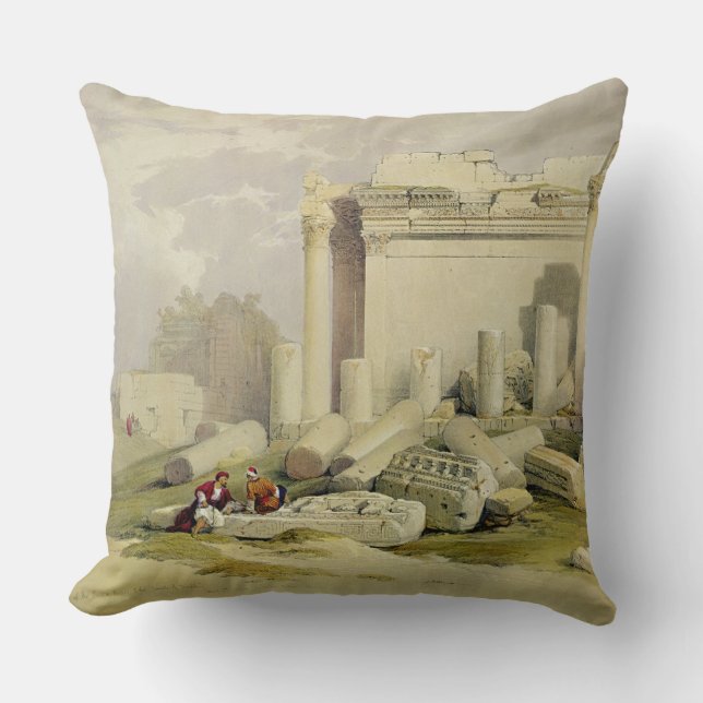 Coussin Ruines du portique oriental du temple du Baal (Recto)