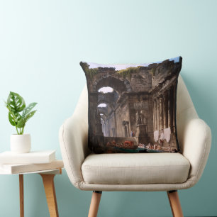 Coussin Ruines D'Une Baignoire Romaine Avec Filles