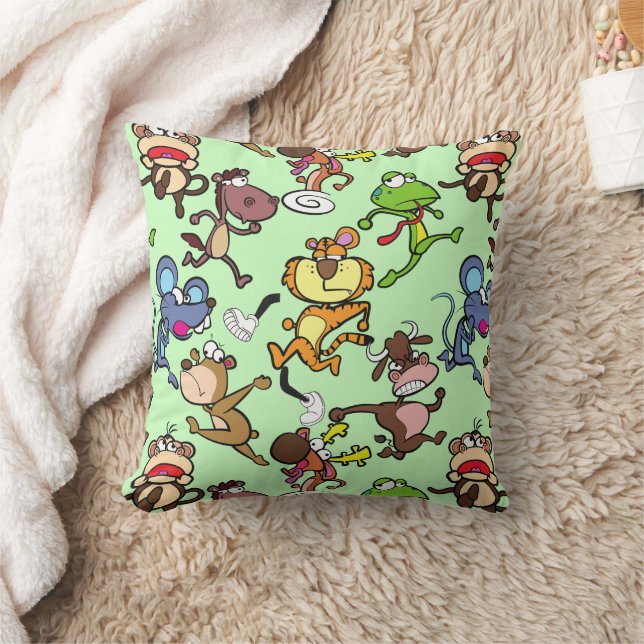 Coussin Run 2023, Caricatures mignonnes autour de L Green  (Couverture)