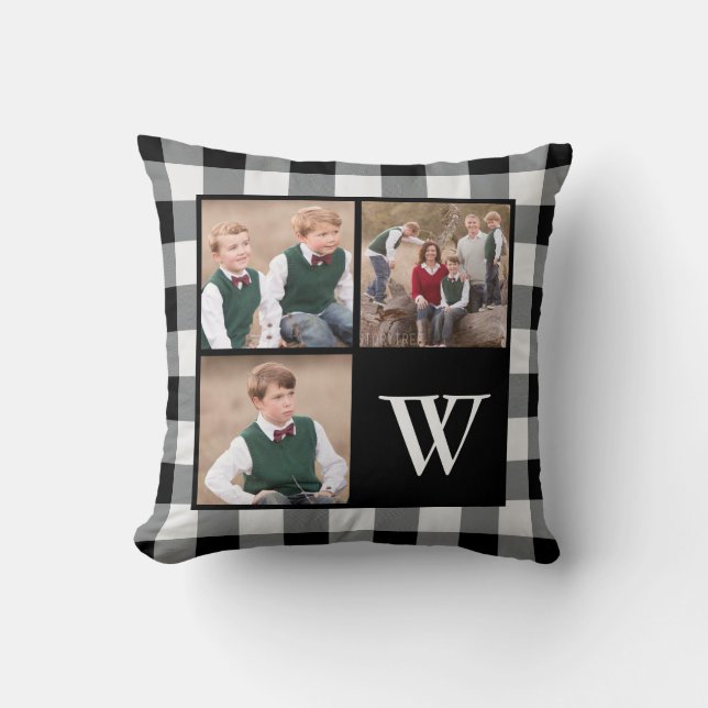 Coussin Russe Black White Buffalo Check 3 Monogramme photo (Recto)