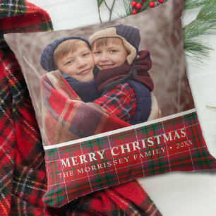 Coussin Russe Noël Plaid Red Green Photo