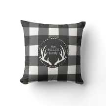 Russe Personnalisé Noir Blanc Plaid Antler