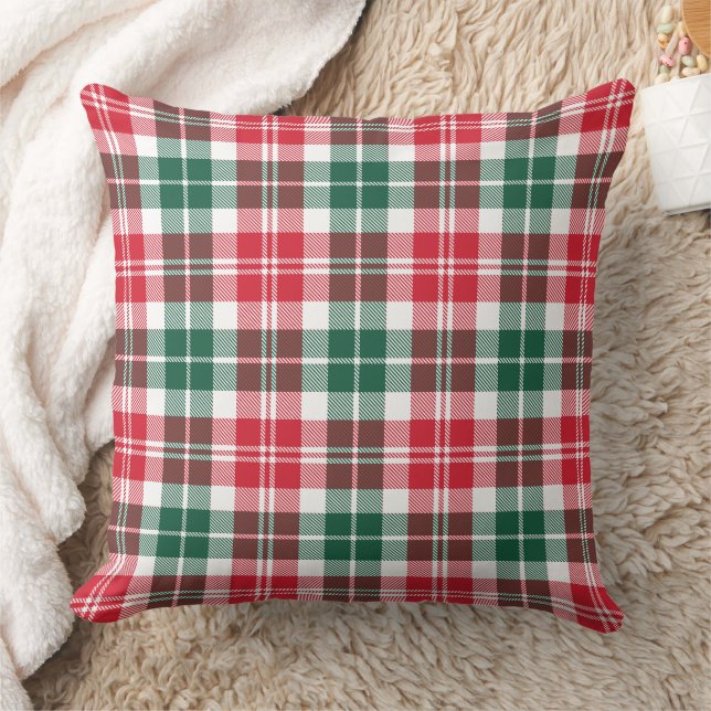 Coussin Russe Rouge et Vert Tartan Plaid Holiday (Couverture)