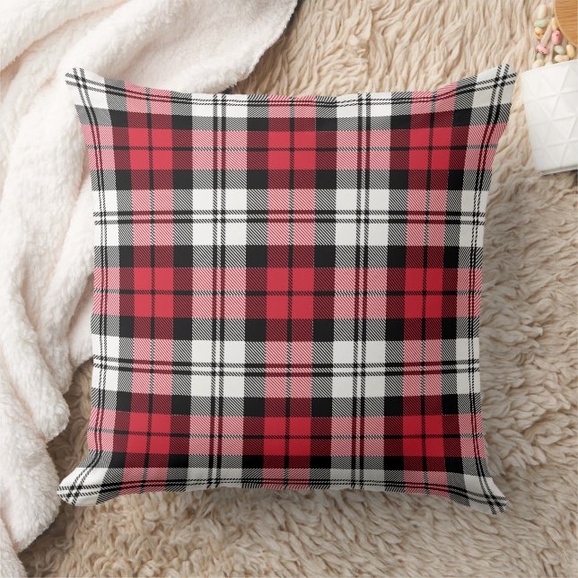 Coussin Russe Rouge Noir et Blanc Tartan Plaid Holiday (Couverture)