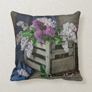 Coussin Russe violet et blanc Lilacs Photo florale