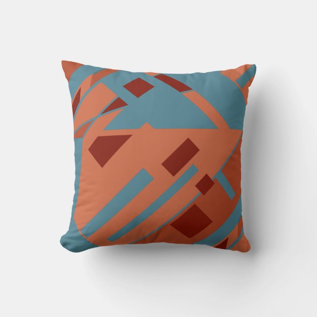 Coussin Rust Blue Terracotta Diagonal Sud-Ouest Regarder (Recto)