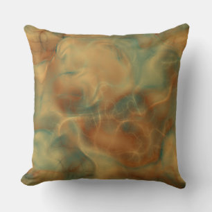 Coussin Rust et marbre vert de mer abstrait