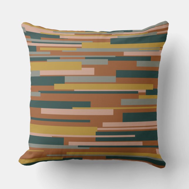 Coussin Rust Motif géométrique moderne Wright du milieu du (Recto)