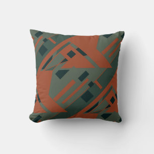 Coussin Rust Orange gris foncé Vert Ardoise Abstraite