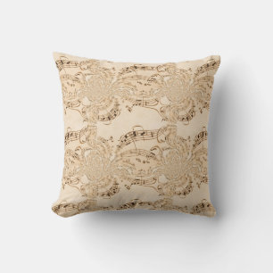Coussin Rustic Antique Musical Notes