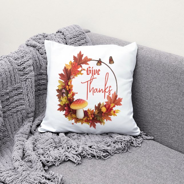 Coussin Rustic Autumn Fall Give Thanks (Créateur téléchargé)