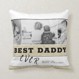 Coussin Rustic Best Daddy Jamais père's Day