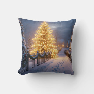 Coussin Rustic Christmas Throw Pillows – Village Tree, San