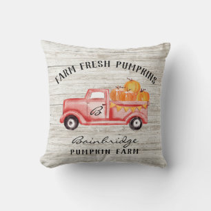 Coussin Rustic Country Fall Citrouille Nom de famille
