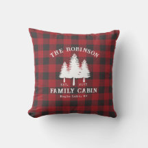 Rustic Country Family Cabine Tree Red Buffalo Plai