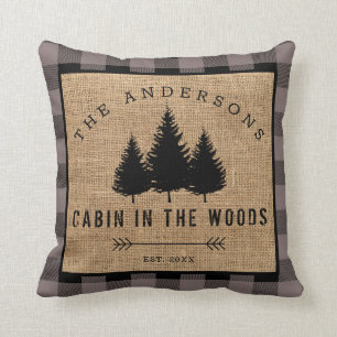 Coussin Rustic Country Family Nom Cabin dans les Woods